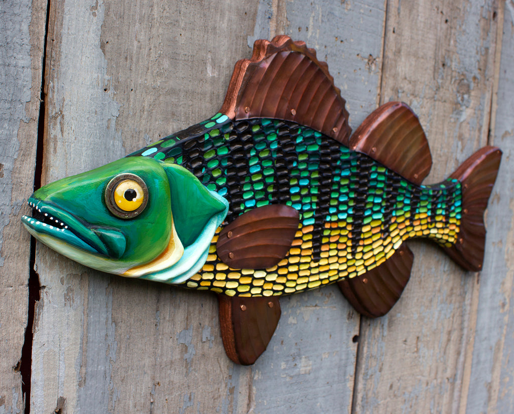Colorful Perch Folk Art Fish Wall Art, 27&quot;