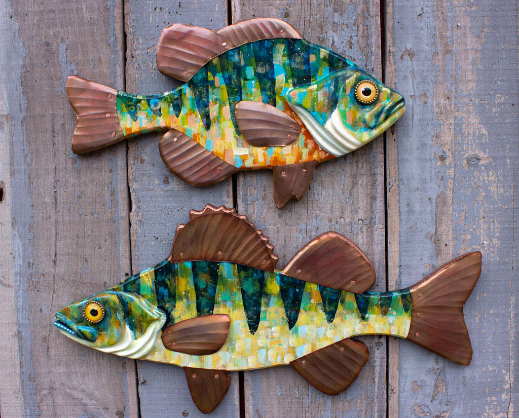 Colorful Sunfish Folk Art Fish Wall Art 21&quot;